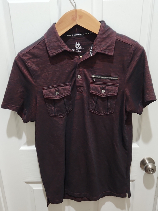 Rock & Republic Other - Rock & Republic Men's Maroon Polo with Chest Pockets